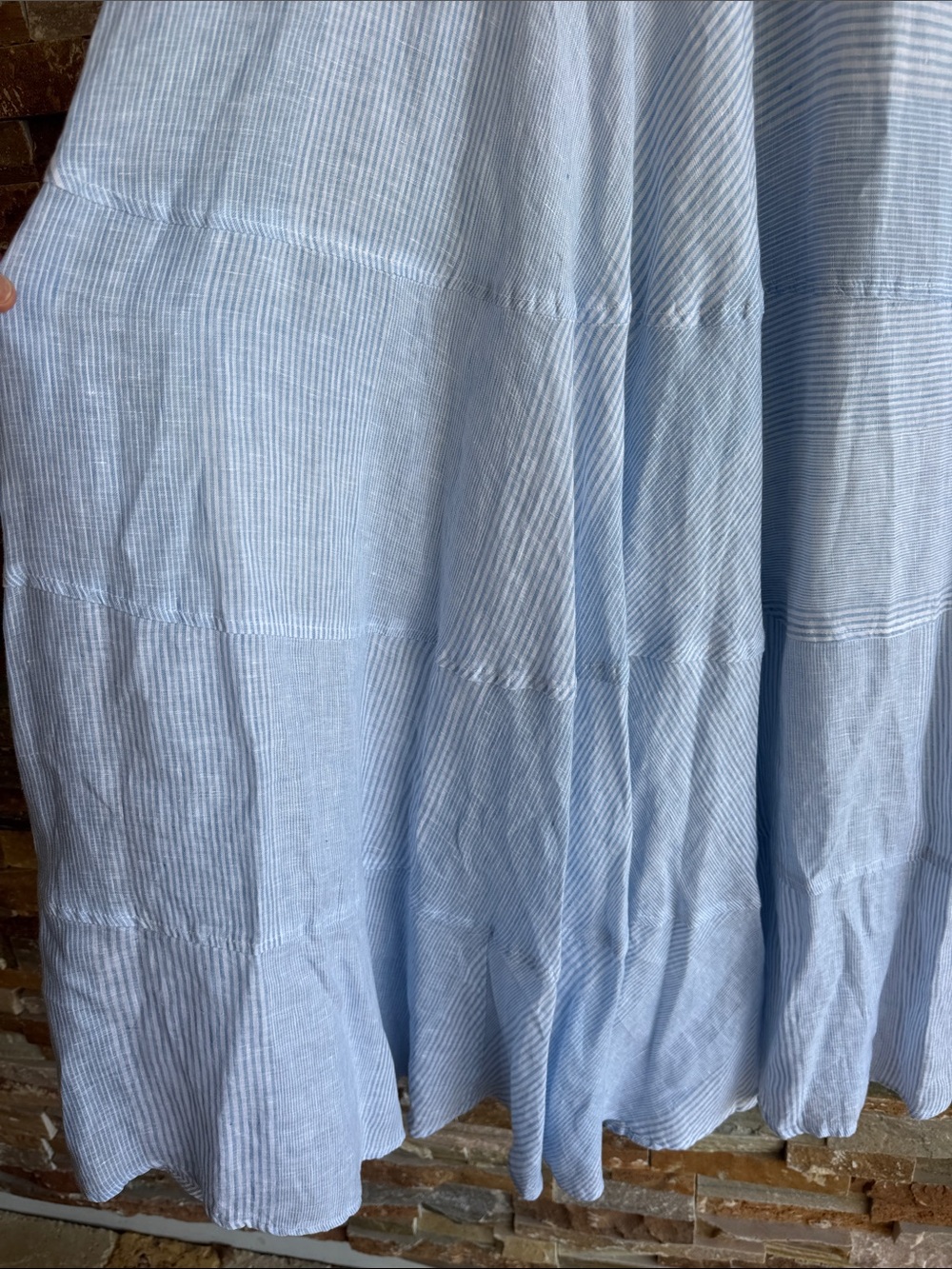 CP Shades Gorsuch Linen Maxi Dress Light Blue White No Size Tag Measure Listed - Picture 7 of 16